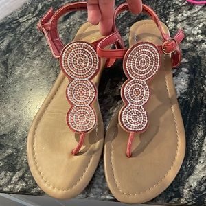 Madeline Stuart bling sandals size7. Wear shown.